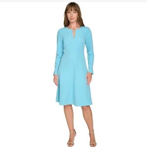 Tommy Hilfiger Women's Keyhole a-line Dress - Duck Egg Blue - Size 4